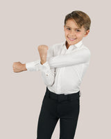 T.O. Boy's Long Sleeve Stretch Label Non-Iron Label Shirt