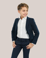 T.O. Boy's Purple Label White Twill Non-Iron Shirt - SHORT SLEEVE