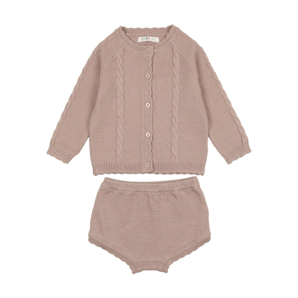 Coco Blanc Girls Cable Knit Bloomer Set