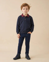 Analogie Denim Day Boys Sweatshirt Polo  - Navy