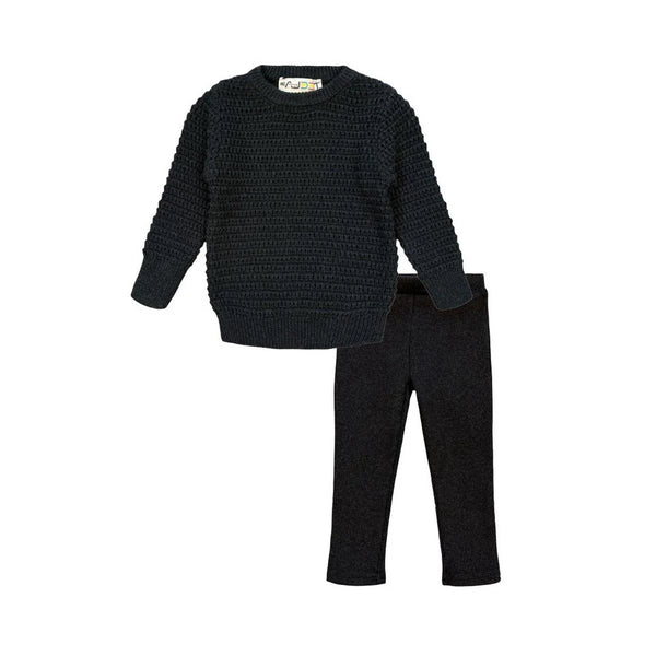 Teela Weave Sweater Set Charcoal