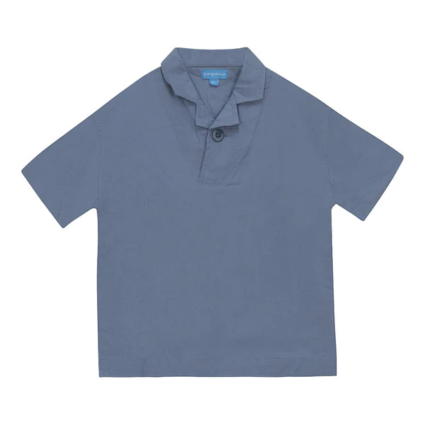 Pompomme Cotton Linen Shirt Powder Blue