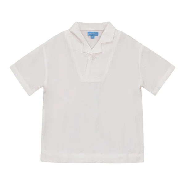 Pompomme Cotton Linen Shirt White