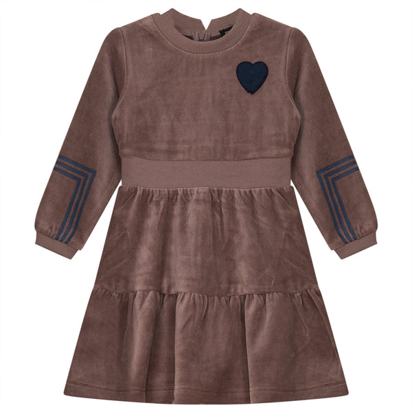 Space Grey Teired Dress with Heart