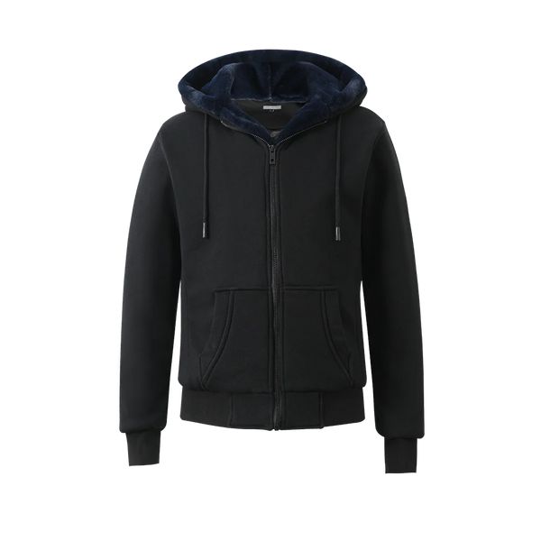 T.O. Removable Fur Hoodie - Navy