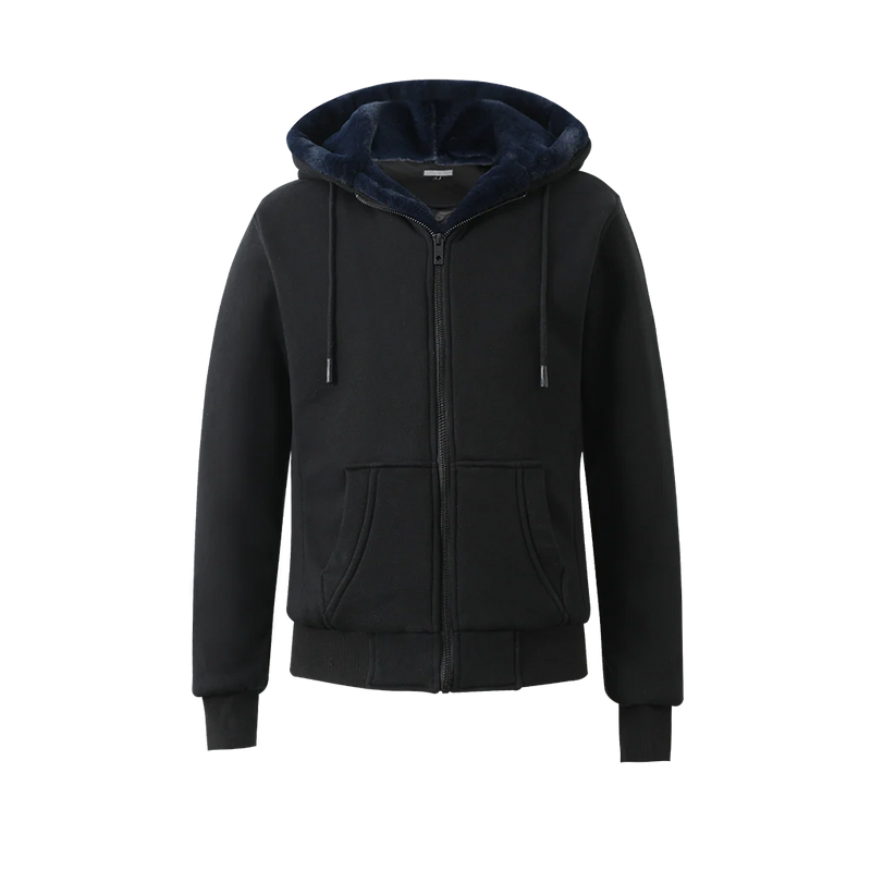 T.O. Removable Fur Hoodie - Navy