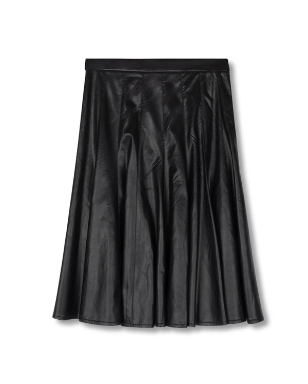 Mallory and Merlot Leather Paneled Piping Skirt