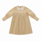 Teela Wool Pleated Dress - Oat