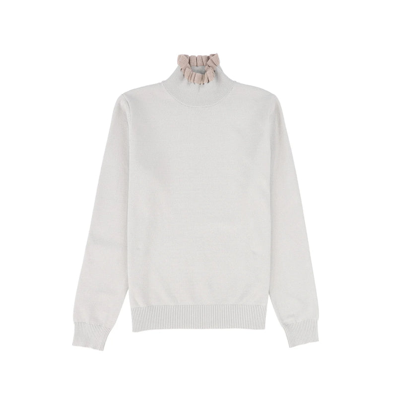 Bamboo Ruffle Neck Sweater