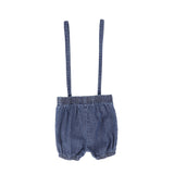 Bamboo Denim Suspender Shorts
