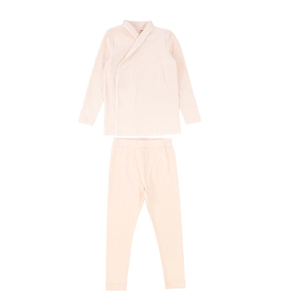 Bebe Jolee Piped Wrap Pajamas Pink