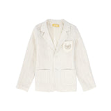 Le Bourdon Linen Emblem Pocket Blazer