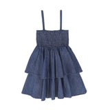 Bamboo Smocked Tiered Denim Jumper
