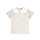 Le Bourdon Double Stripe Sailor Collar Blouse and Shorts Set
