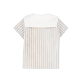 Le Bourdon Double Stripe Sailor Collar Blouse and Shorts Set