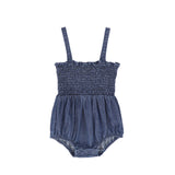 Bamboo Smocked Denim Romper