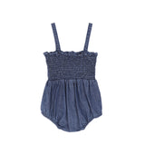 Bamboo Smocked Denim Romper