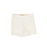 Le Bourdon Textured Button Shorts Cream