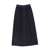 Valentina Logo Waistband Denim Maxi Skirt