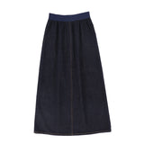 Valentina Logo Waistband Denim Maxi Skirt