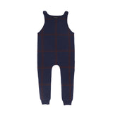Bamboo Plaid Knit Overalls