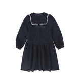 Bamboo Embroidered Trim Collar Dress