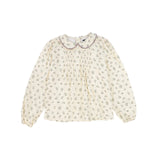 Bamboo Floral Print Pleat Blouse & Flare Knit Jumper Set
