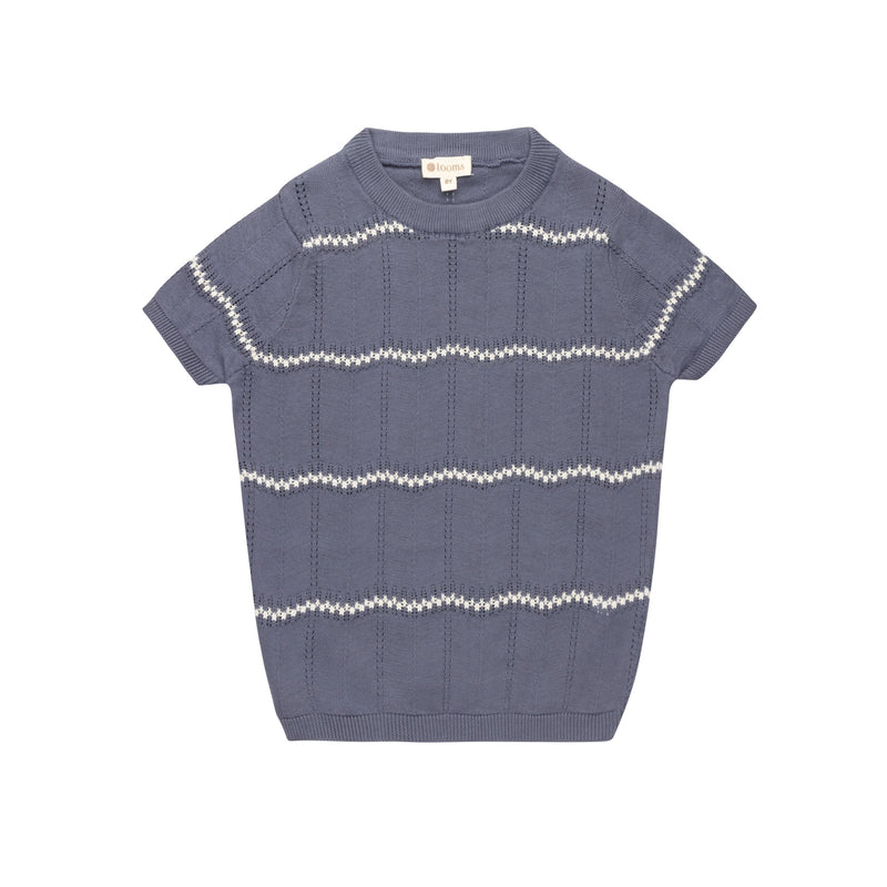 Looms Wave Knit Boys Knit Top - Blue/Ivory – HIS/HERS