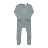 Elys & Co Cross Stitch Duckling Collection Footie - Blue