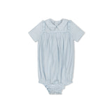 Velvette Label Blue Floral Stripe Romper