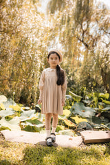 Teela Wool Pleated Dress - Oat