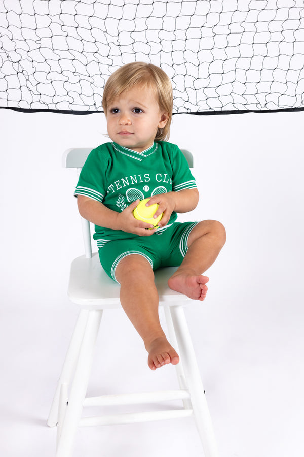 Teela Green Tennis Logo Baby Set