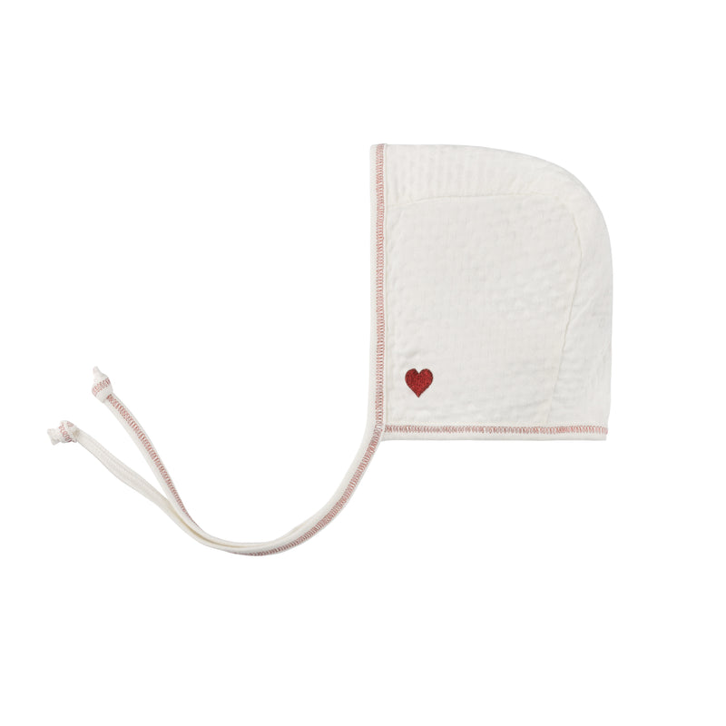 Elys & Co Ivory Embroidered Heart Footie Set
