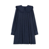 Velvette Label Blue Pinstripe Bow Dress
