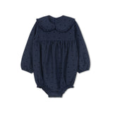 Velvette Label Blue Pinstripe Romper