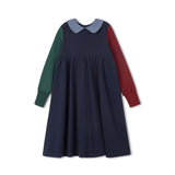 Velvette Label Peter Pan Colorblock Dress