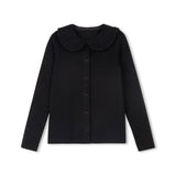 Velvette Label Black Button Collar Shirt