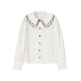 Velvette Label Blouse and Pleated Jumper