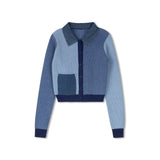 Daintti Blue Color Block Sweater