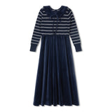 Velvette Label Stripe Sweater Maxi