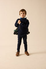 Analogie Sweet Campaign Denim Removable Collar Sweatshirt  - Navy