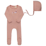 Elys & Co Cross Stitch Duckling Collection Footie Set - Pink