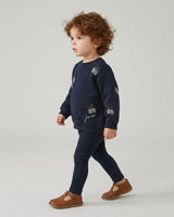 Analogie Olive Patch Sweatshirt Set - Navy