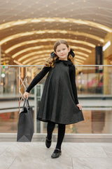 Velvette Label Black Button Collar Shirt