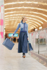 Daintti Blue Color Block Sweater