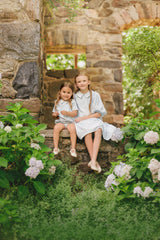 Velvette Label Blue Floral Stripe Romper