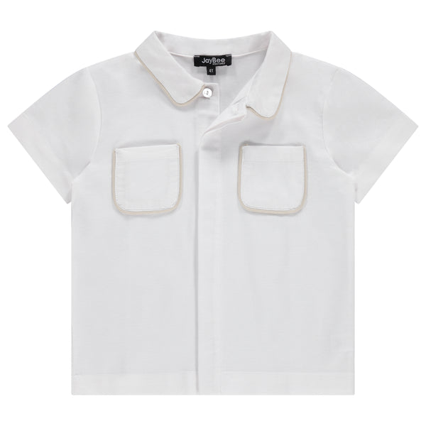 Jaybee Tucked Collection Boys Shirt White