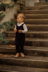 Bamboo Plaid Knit Overalls