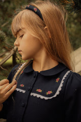 Bamboo Embroidered Trim Collar Dress