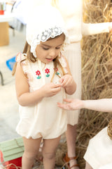 Nou Nelle Peach Embroidered Romper